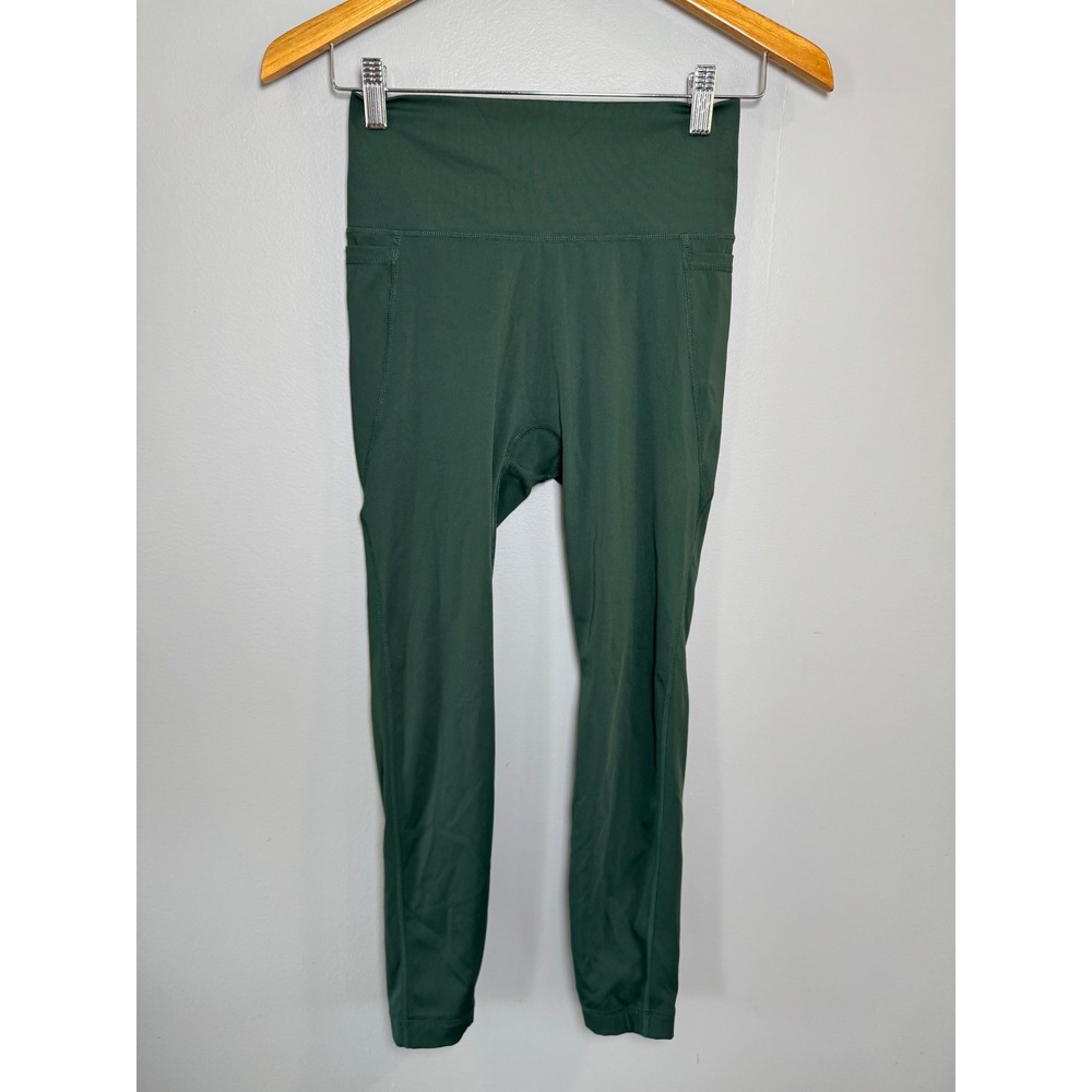 Pavoi Womens High Waisted Pocket Leggings Dark Green Medium Yoga Pants